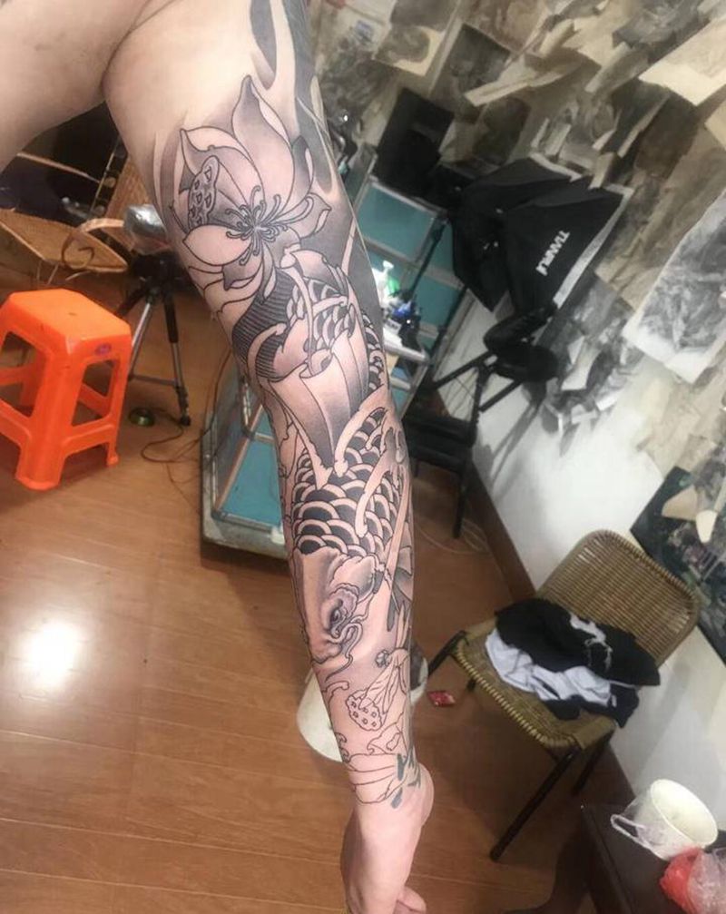 鱼儿纹身图片_手臂新传统纹身图案