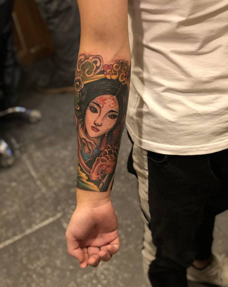 艺妓纹身纹身图片_手臂手部新传统纹身图案