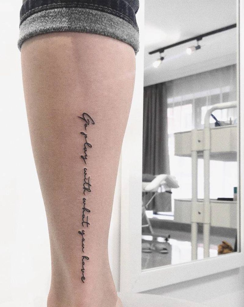 英文小图纹身图片_腿部脚部小清新英文纹身图案