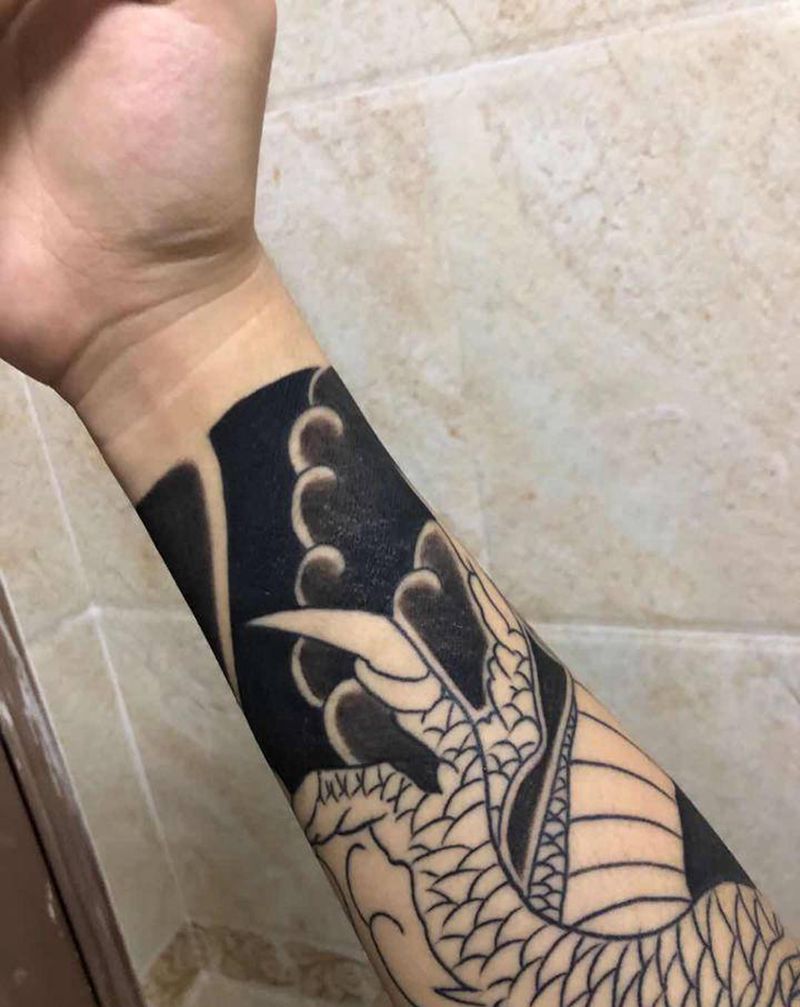 花臂纹身图片_老传统纹身图案