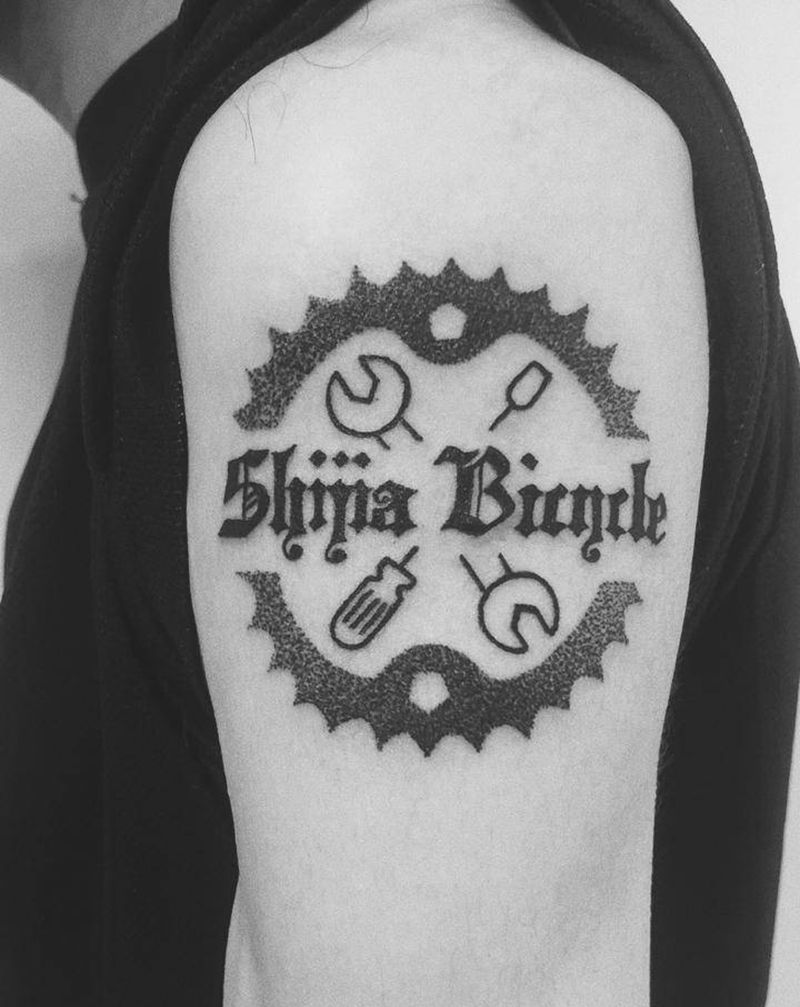 十佳单车纹身图片_手臂手部点刺骑行自行车纹身图案