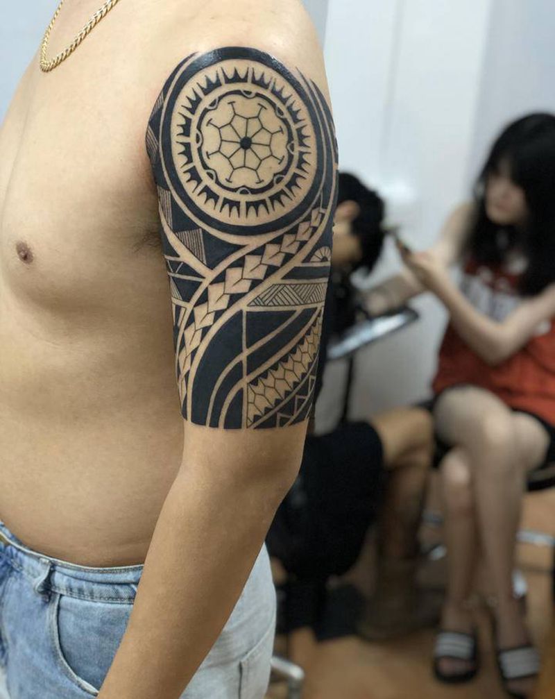 玛雅图腾纹身纹身图片_肩部手臂图腾纹身图案