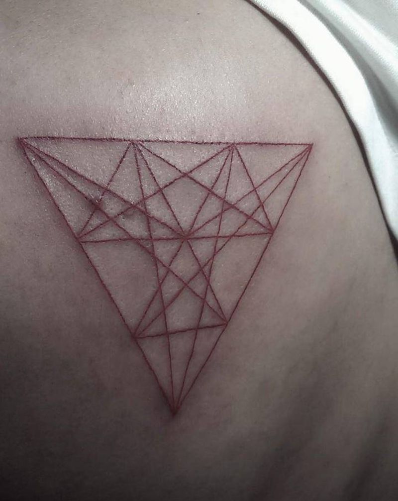 几何图形纹身图片_肩部几何纹身图案