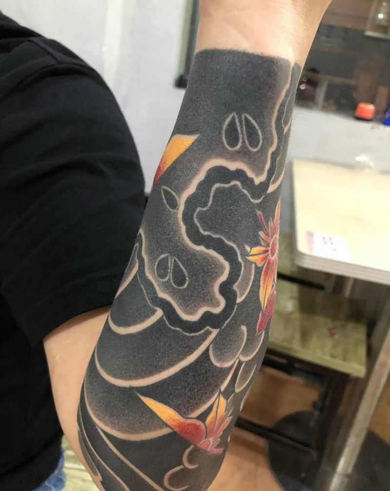 老传统包小臂纹身图片_手臂老传统纹身图案