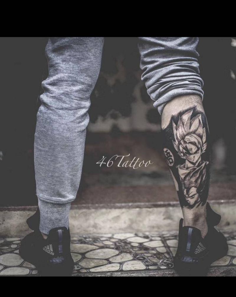 「龙珠」纹身图片_腿部纹身图案