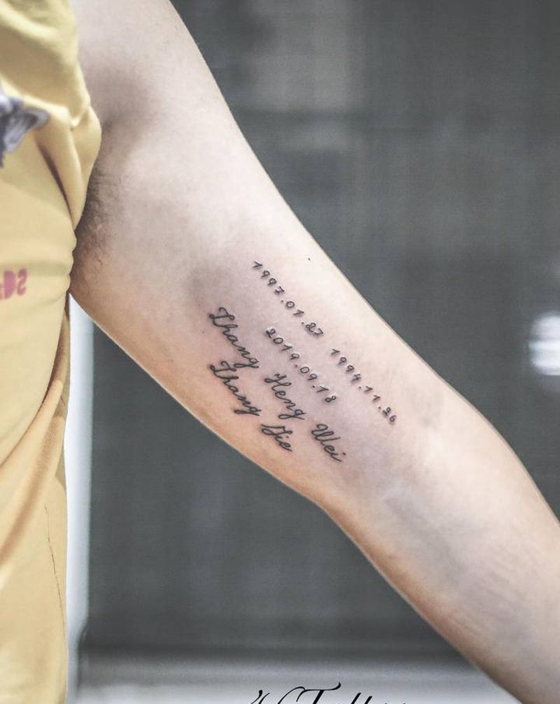 「字」纹身图片_手臂纹身图案