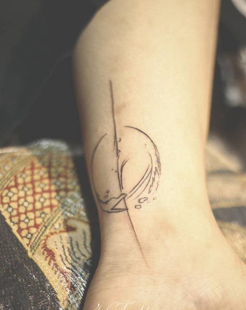 「无题」纹身图片_腿部纹身图案