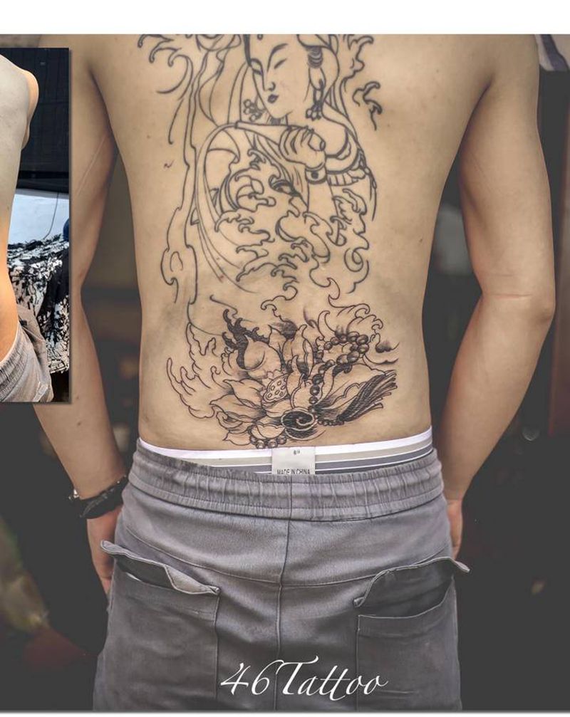 「强烈反差系列」纹身图片_背部纹身图案