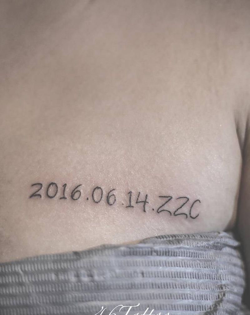 「记忆」纹身图片_胸部纹身图案