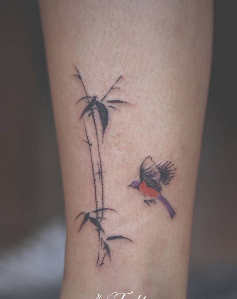 「小图」纹身图片_腿部纹身图案