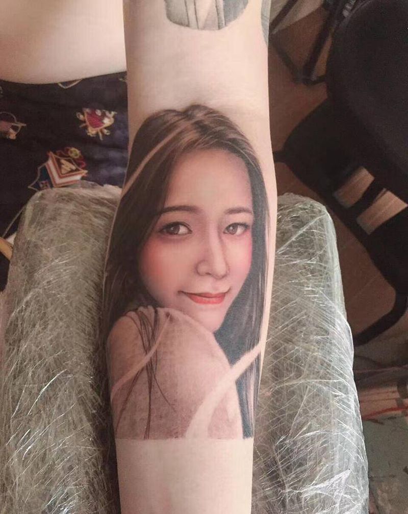 肖像纹身图片_手臂欧美写实纹身图案
