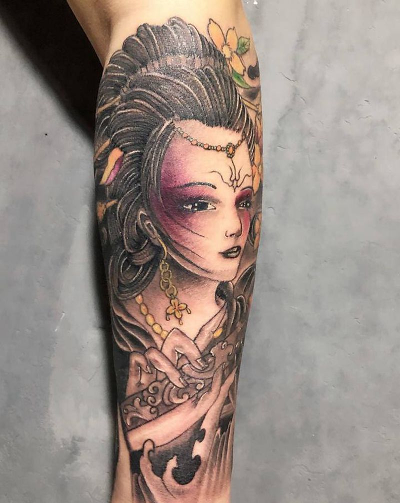 艺伎纹身图片_手臂纹身图案