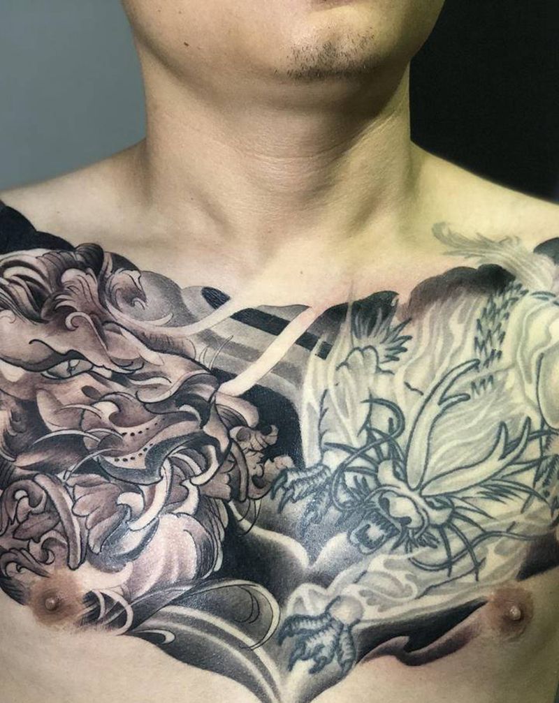 花胸纹身图片_老传统新传统纹身图案