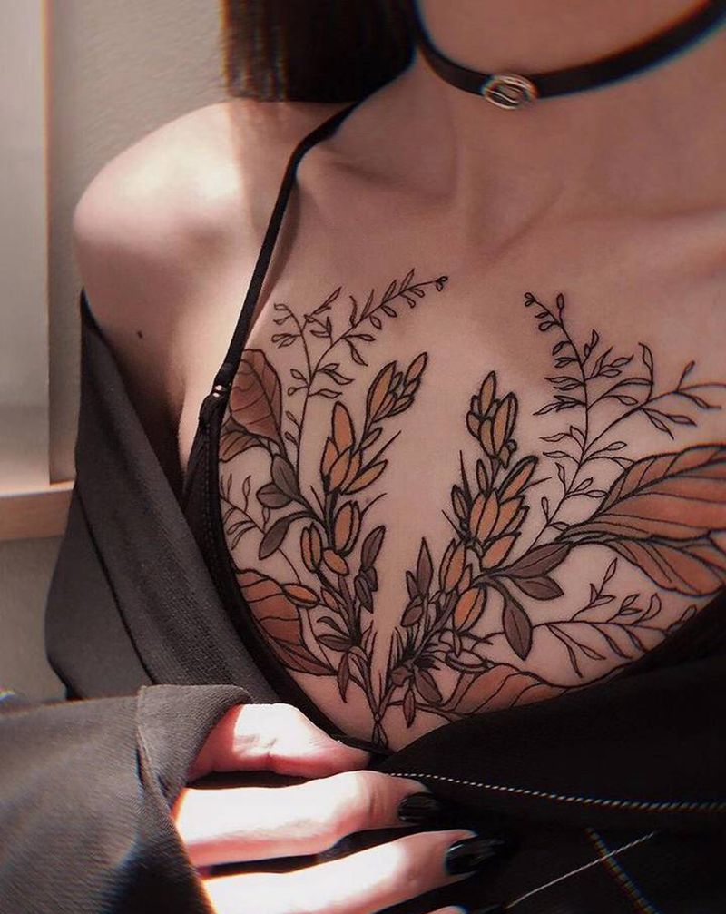 school纹身纹身图片_胸部New School纹身图案