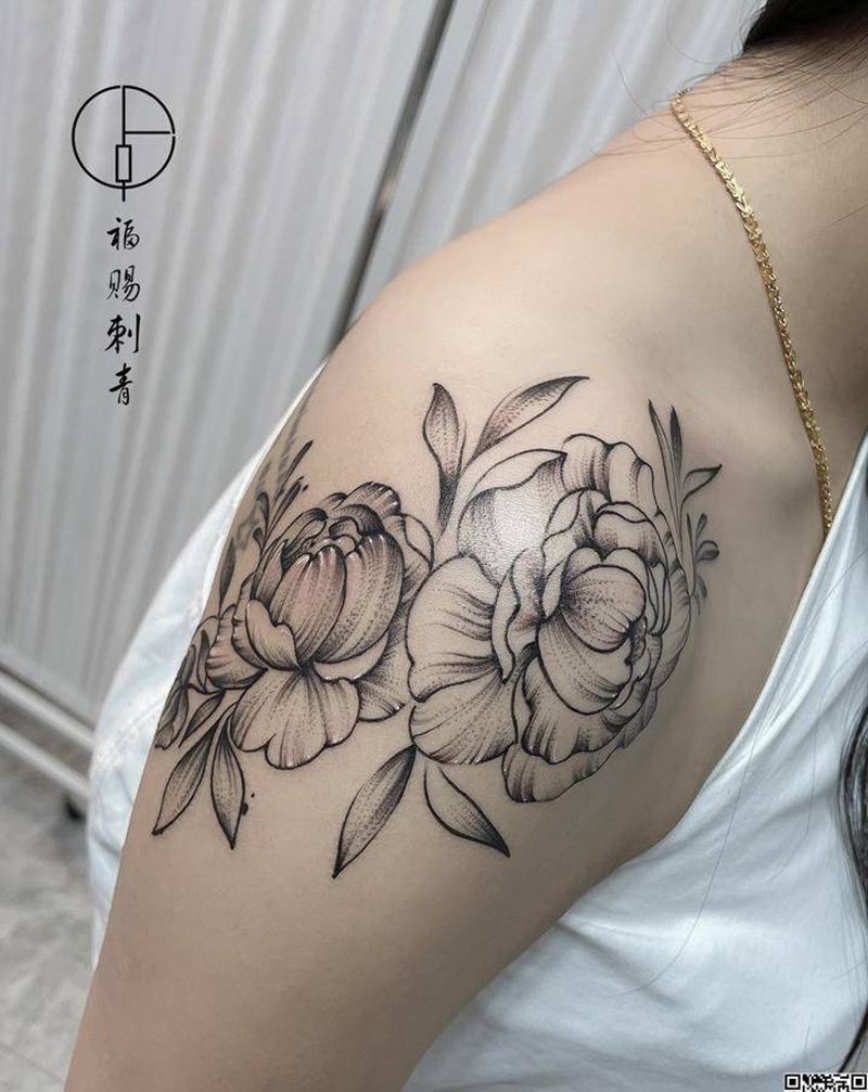 花卉纹身图片_手臂手部点刺几何纹身图案