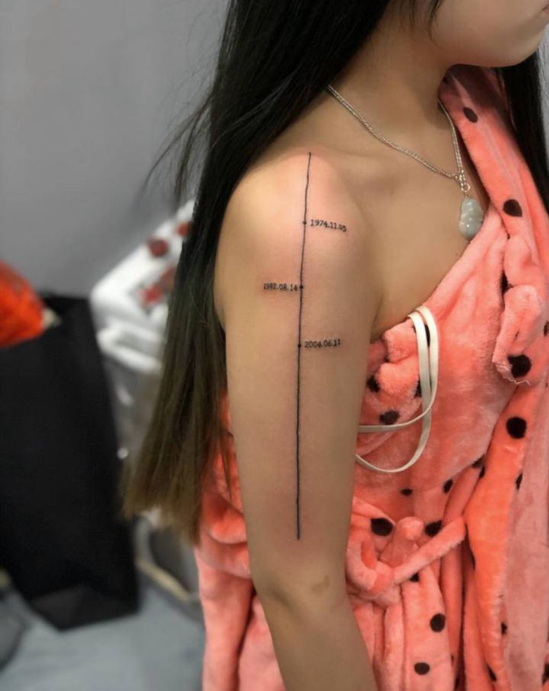 线纹身图片_手臂老传统纹身图案