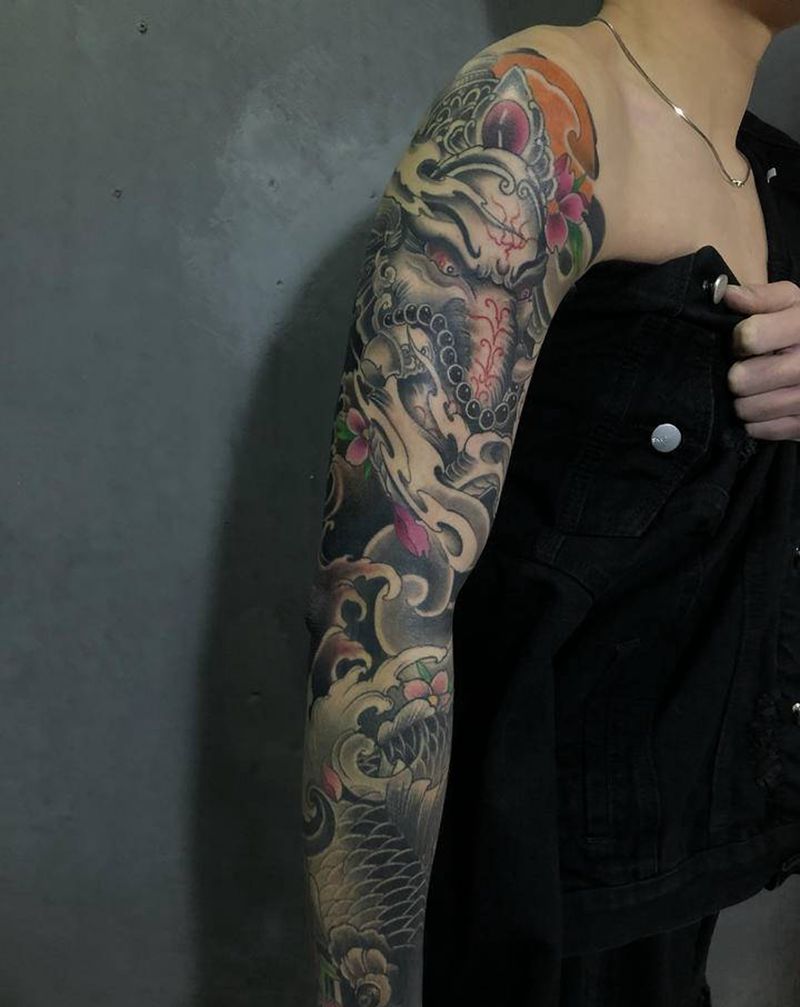 。。。纹身图片_手臂新传统纹身图案