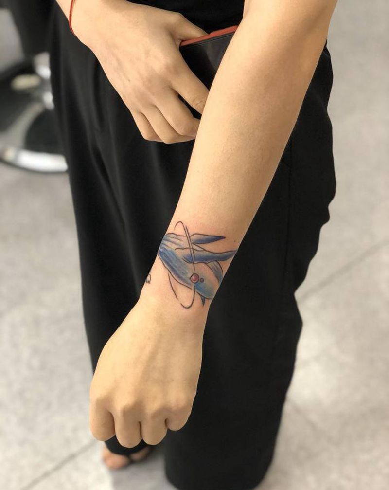 鲸鱼纹身纹身图片_手部水彩纹身图案