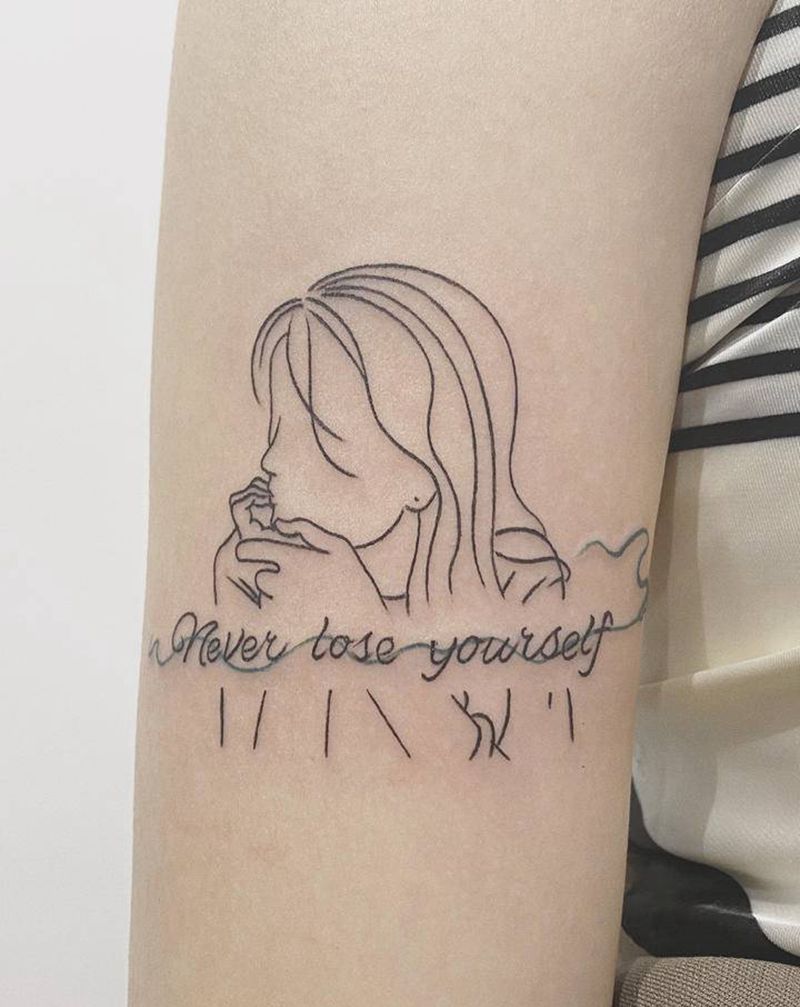 简笔画纹身图片_手臂手部几何小清新简笔画女生纹身图案