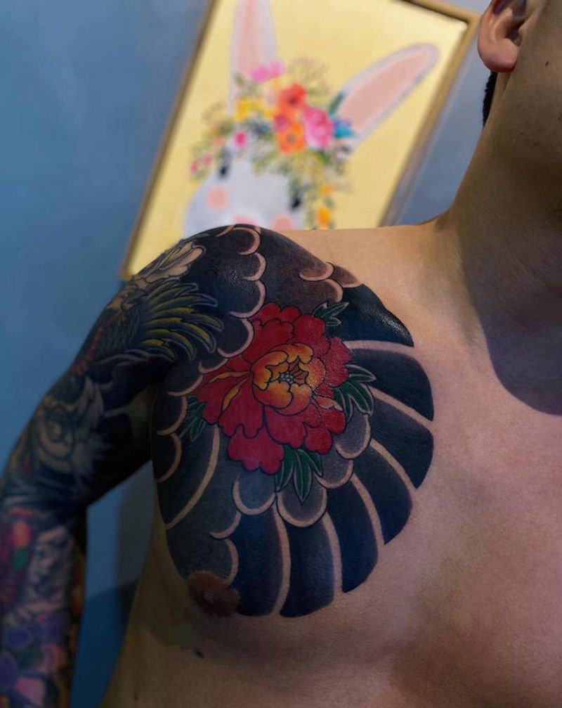 半甲纹身图片_老传统纹身图案