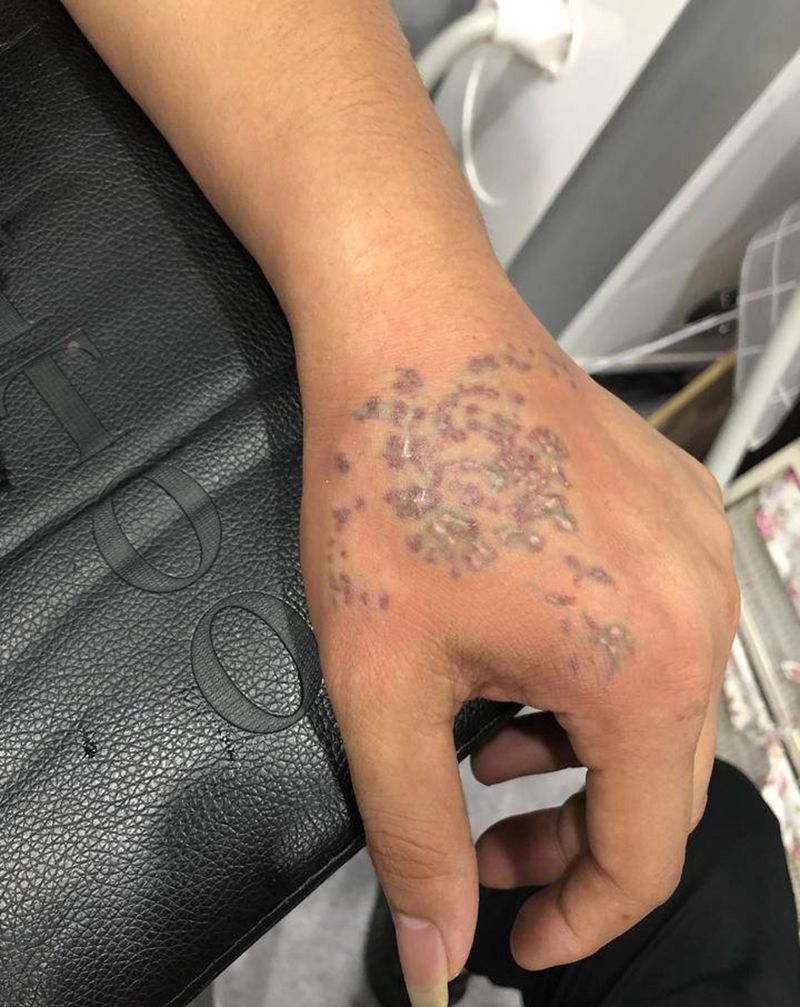 激光洗纹身纹身图片_手部图腾纹身图案