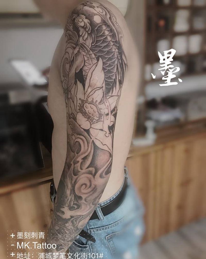 接个花臂，未完成。纹身图片_手臂纹身图案