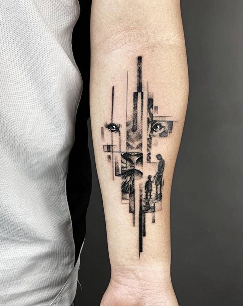 狮子纹身图片_手臂手部欧美写实点刺纹身图案