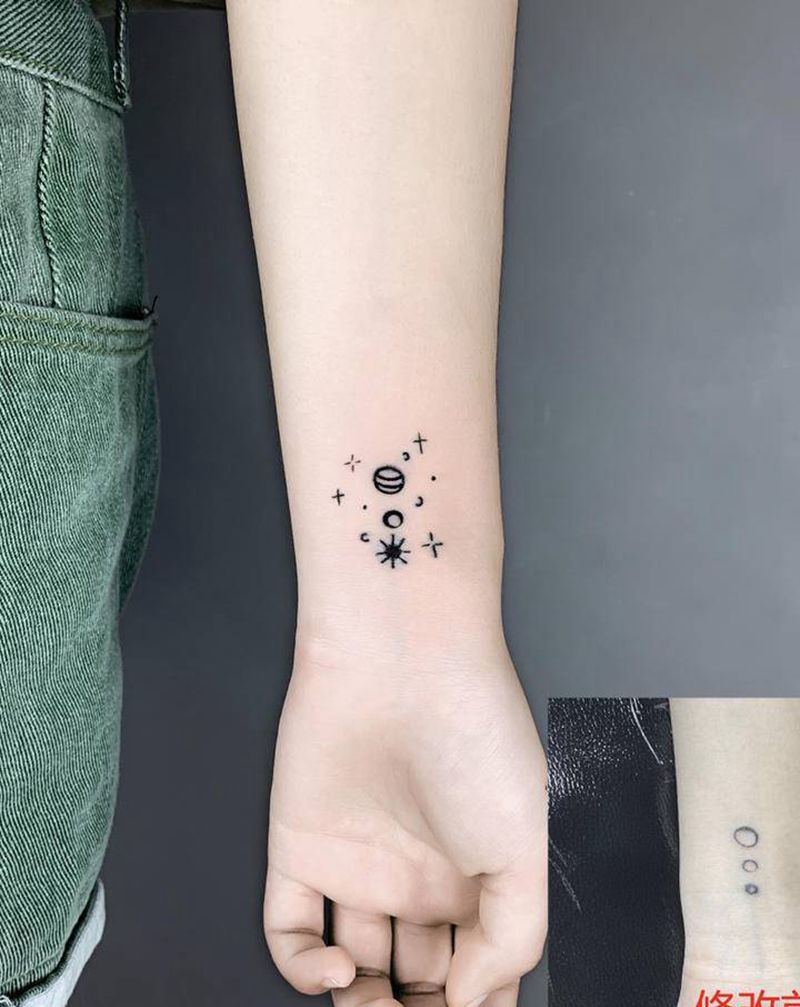 修改作品纹身图片_手部手臂点刺几何纹身图案