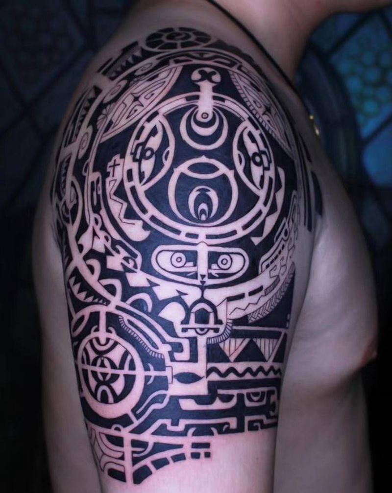强森图腾纹身图片_手臂纹身图案