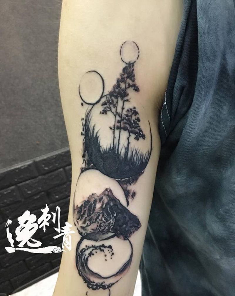 一点不痛纹身图片_欧美写实纹身图案