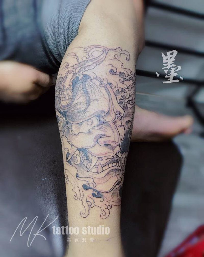 小腿般洛（未完成）纹身图片_脚部纹身图案