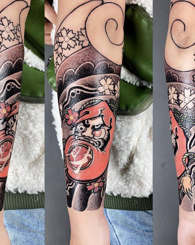 未完成纹身图片_手臂手部老传统点刺纹身图案