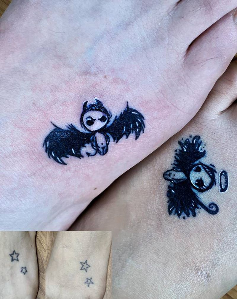 遮盖纹身图片_脚部腿部图腾几何纹身图案