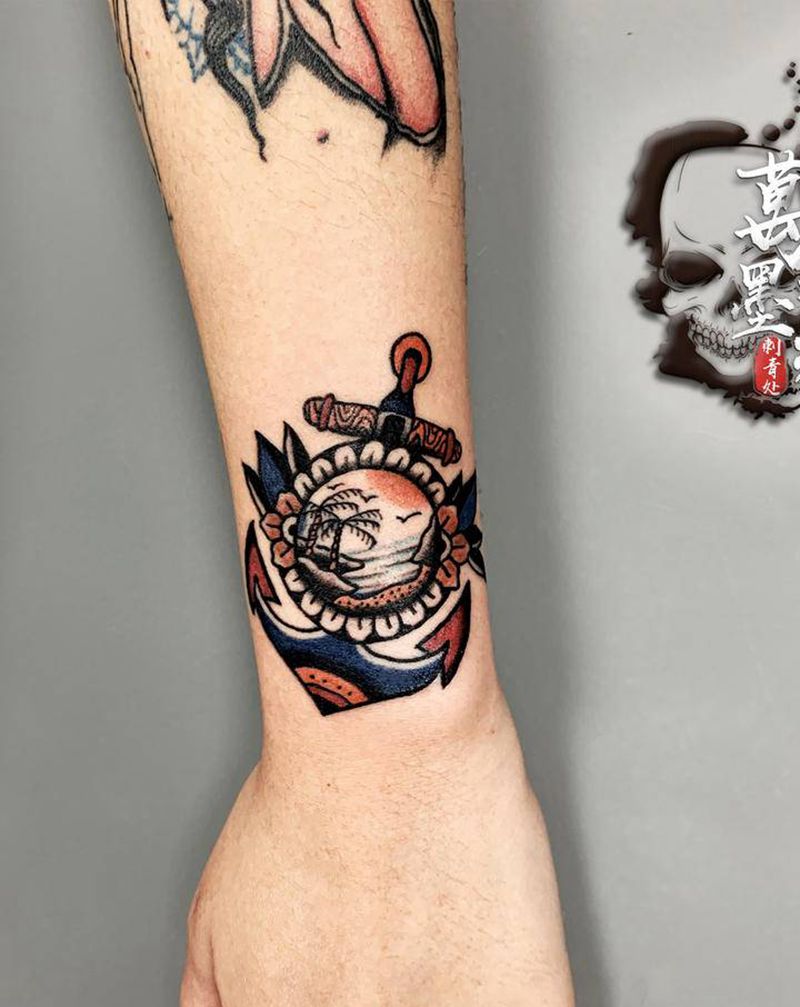 Old school纹身图片_手臂手部老传统Old School纹身图案