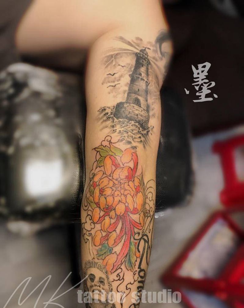 菊，添加纹身图片_手部纹身图案