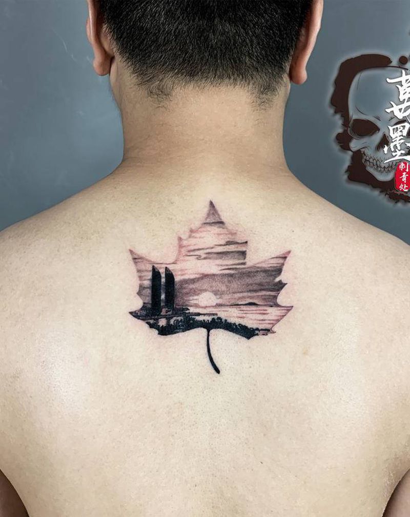 代表家人的守护纹身图片_肩部背部欧美写实几何纹身图案