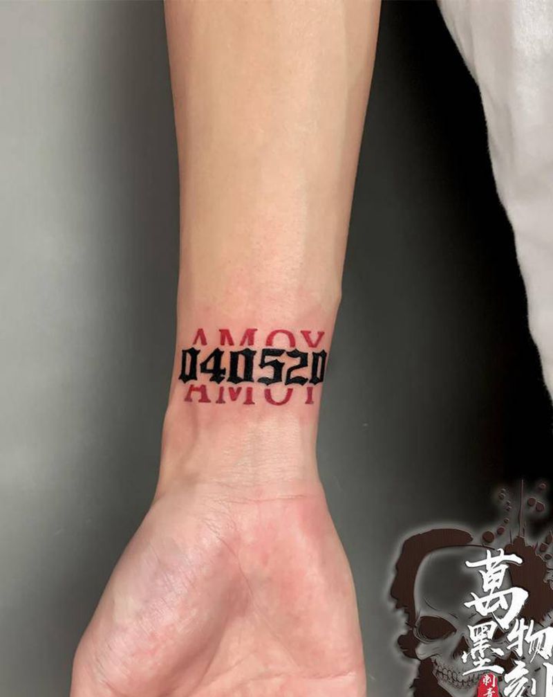 时间·地点纹身图片_手部手臂几何图腾纹身图案