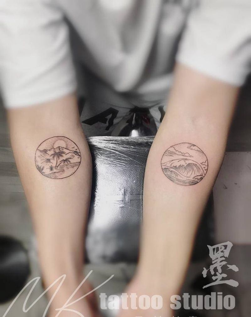 一对，客人自带纹身图片_手部纹身图案