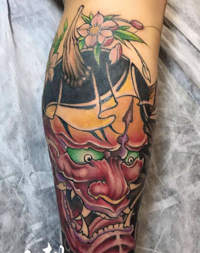 般若纹身图片_脚部新传统纹身图案