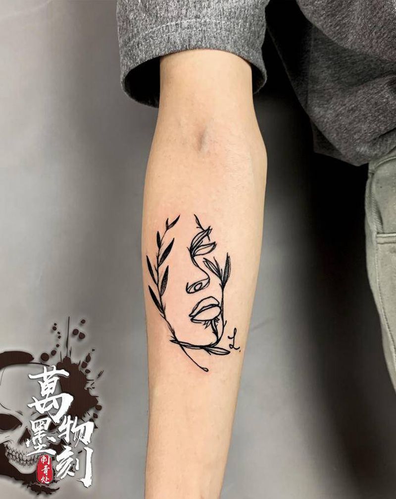 疤痕遮盖纹身图片_手臂手部几何点刺纹身图案