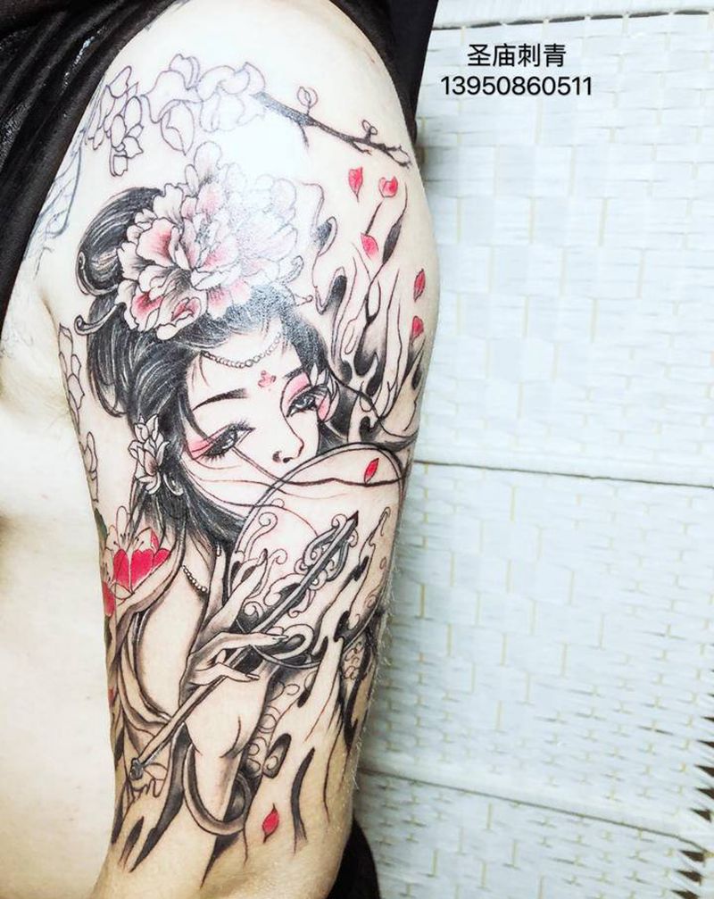 艺妓纹身图片_手臂纹身图案