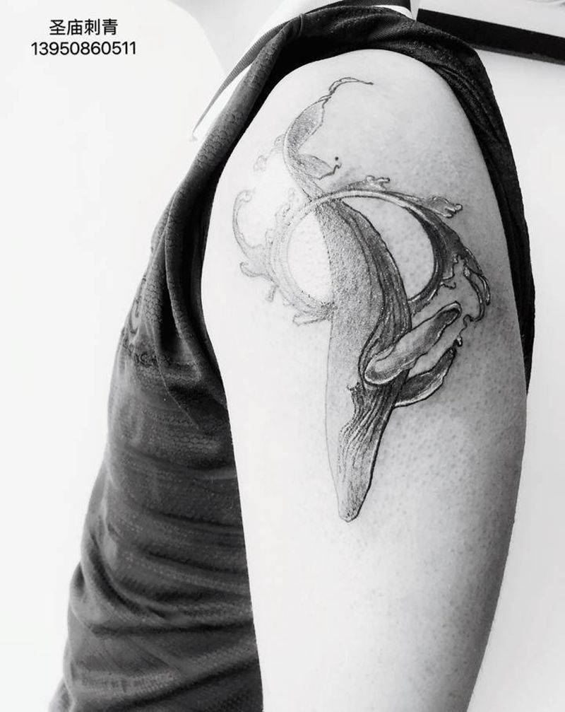 鲸纹身图片_手臂手部纹身图案