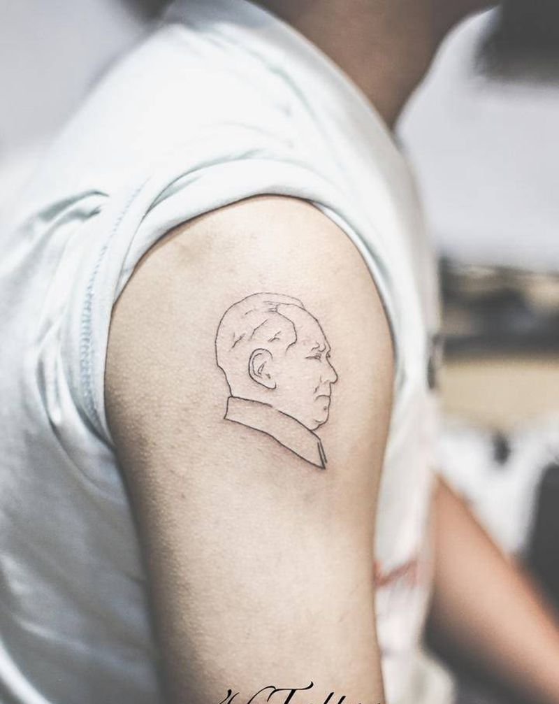 「领袖」纹身图片_手臂纹身图案