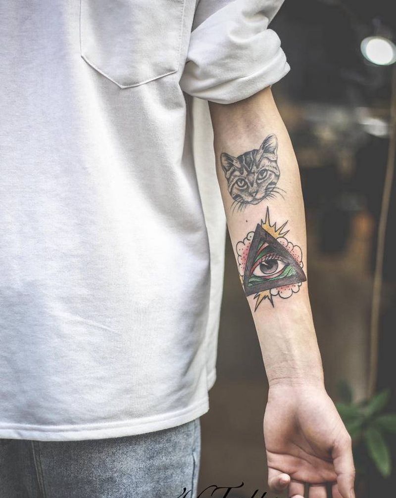 「Cat•eye」纹身图片_手臂Old School纹身图案