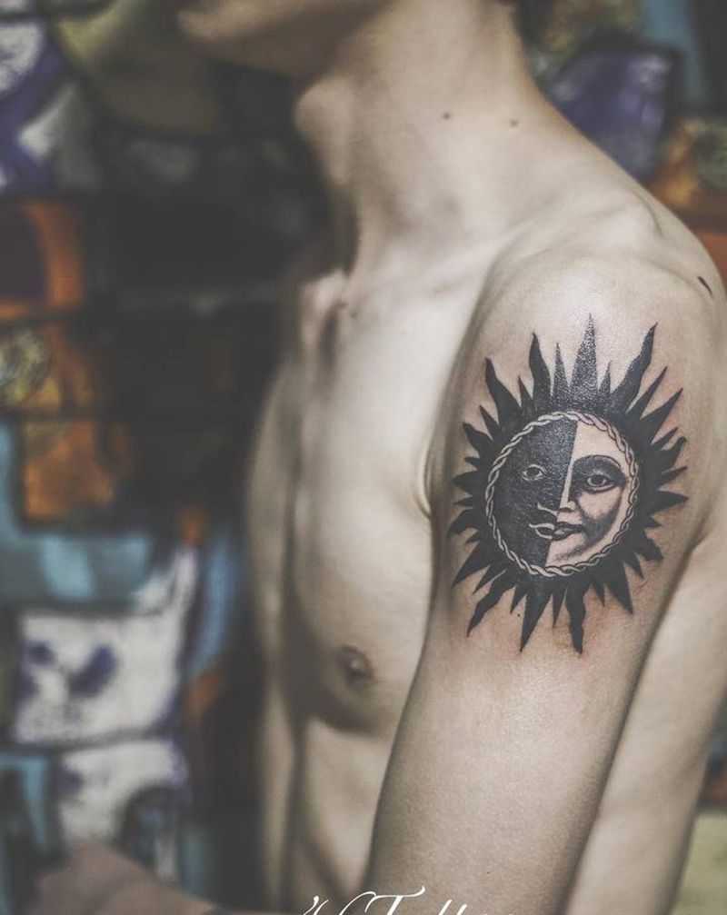 「日」纹身图片_手臂纹身图案