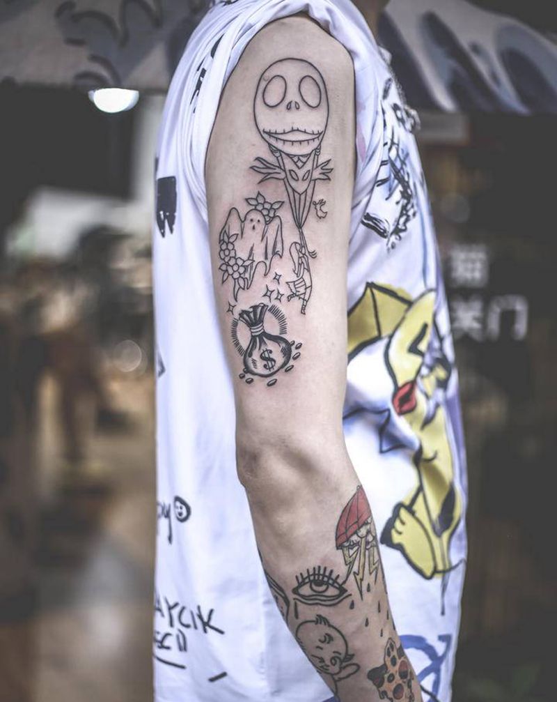 「拼多多」未完纹身图片_手臂Old School纹身图案