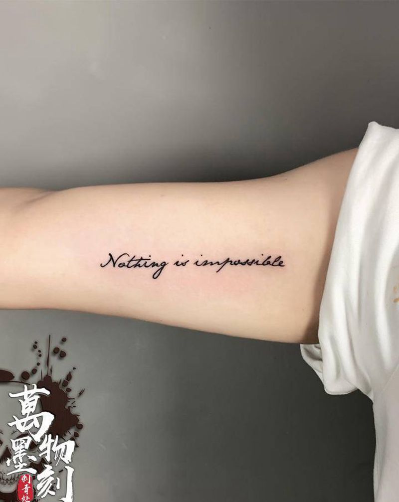 小英文纹身图片_手臂肩部花体字几何纹身图案