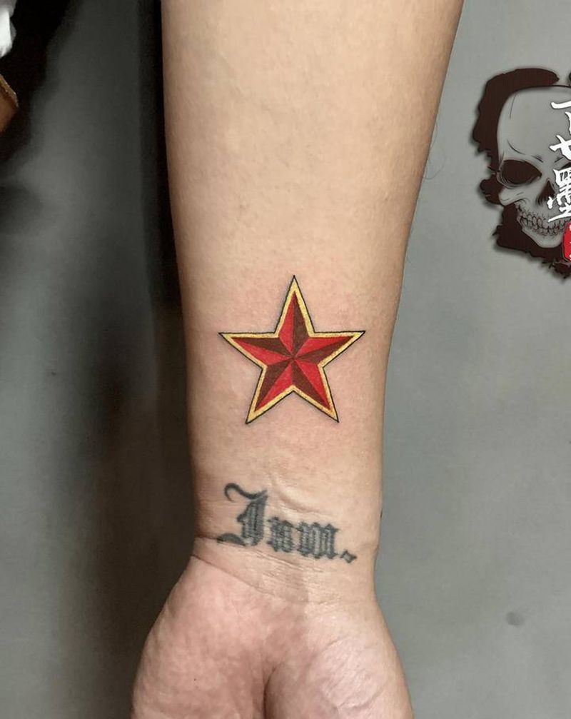 中国人民解放军军徽纹身图片_手臂手部图腾水墨纹身图案