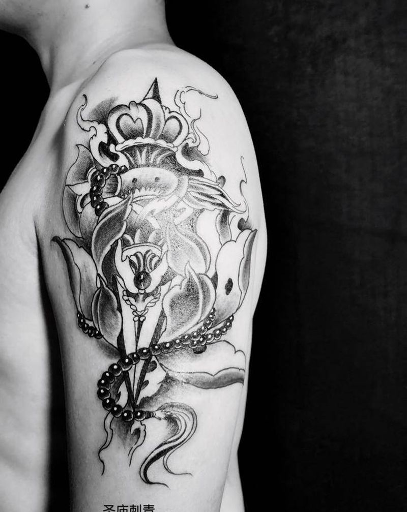 降魔杵纹身图片_手臂手部纹身图案