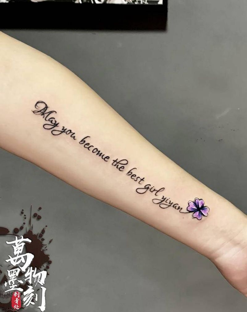 小英文纹身图片_手臂手部花体字水彩纹身图案